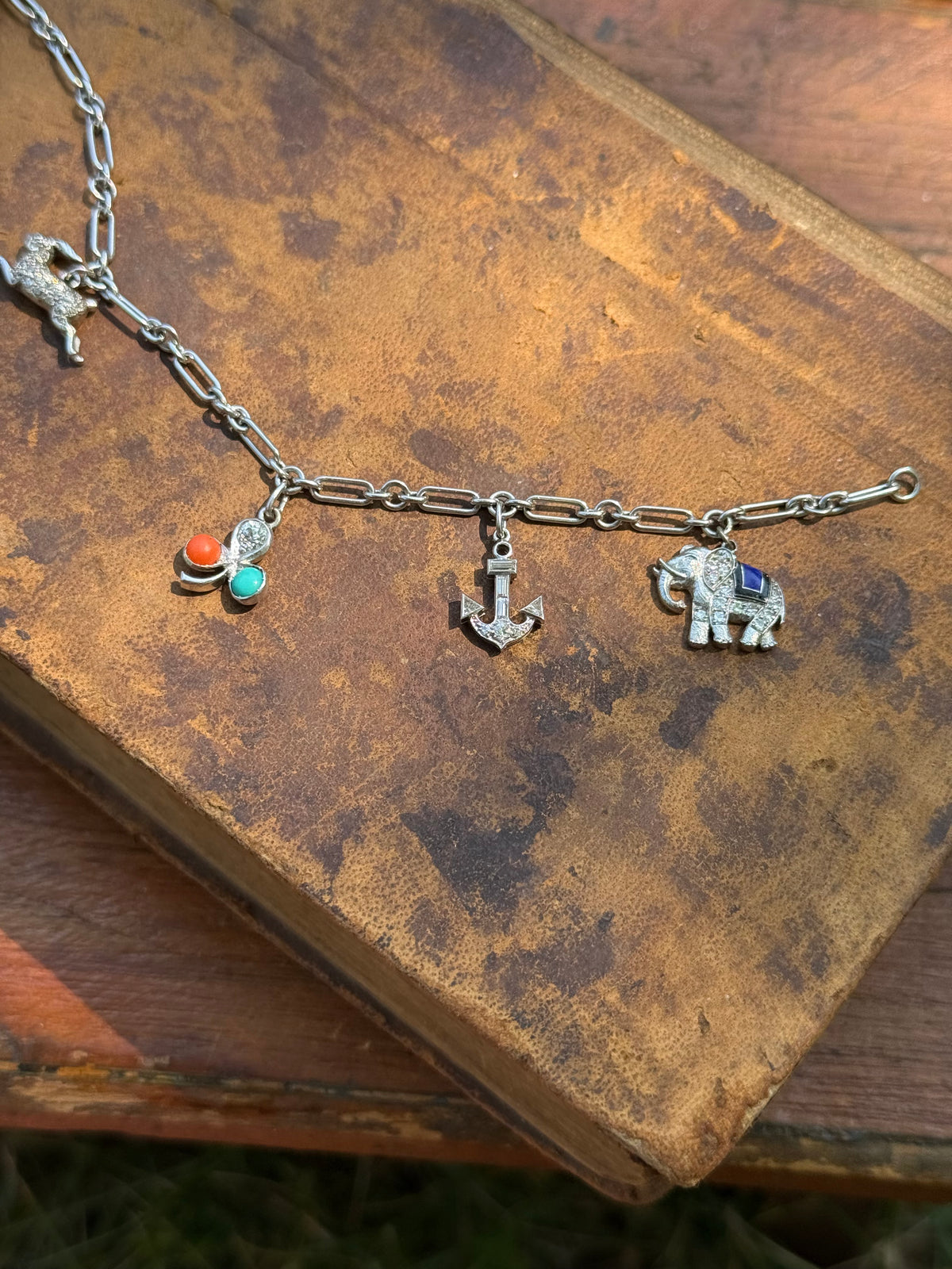 Antique Platinum Charm Bracelet