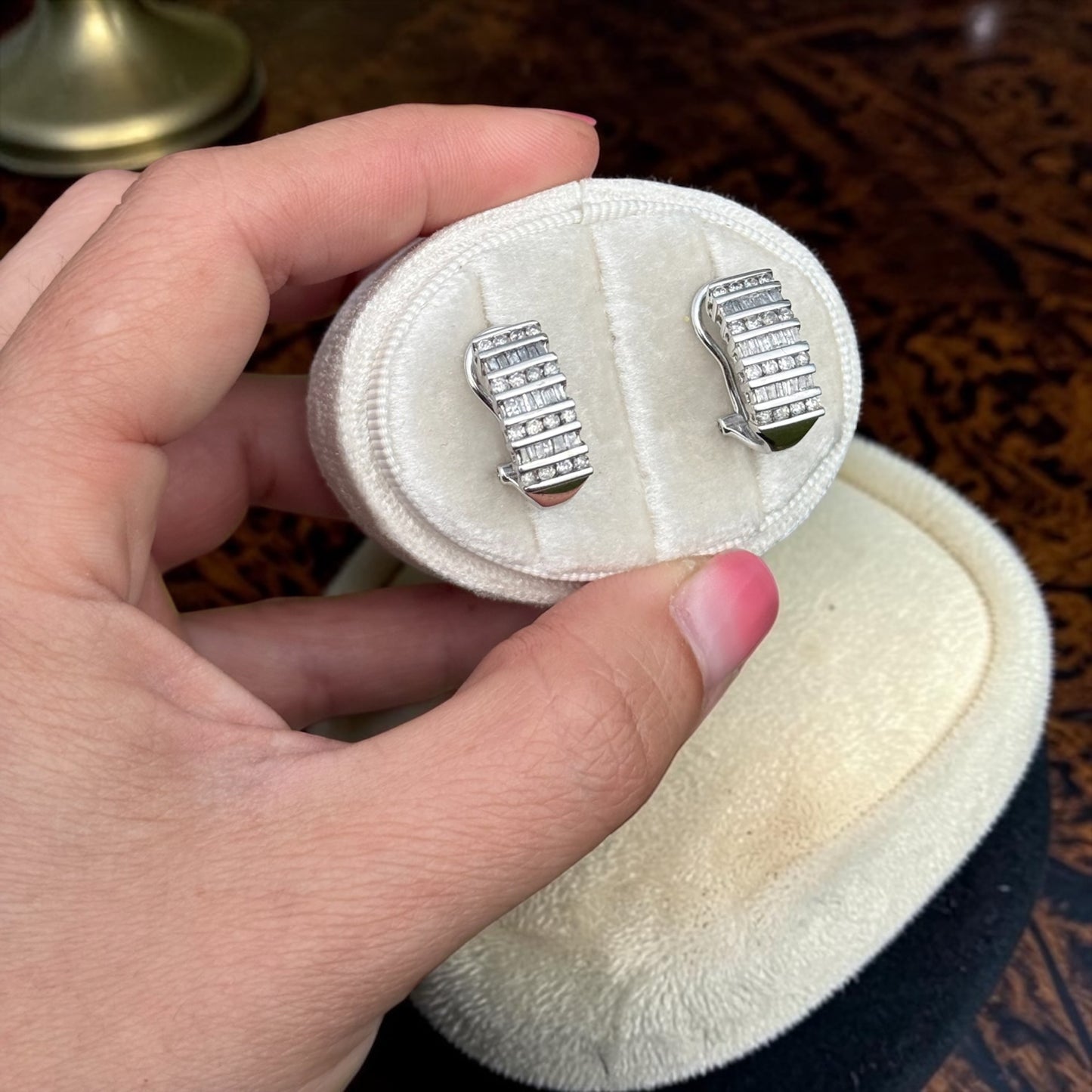 Estate 10KW ~1.00ctw Natural Diamond Earrings