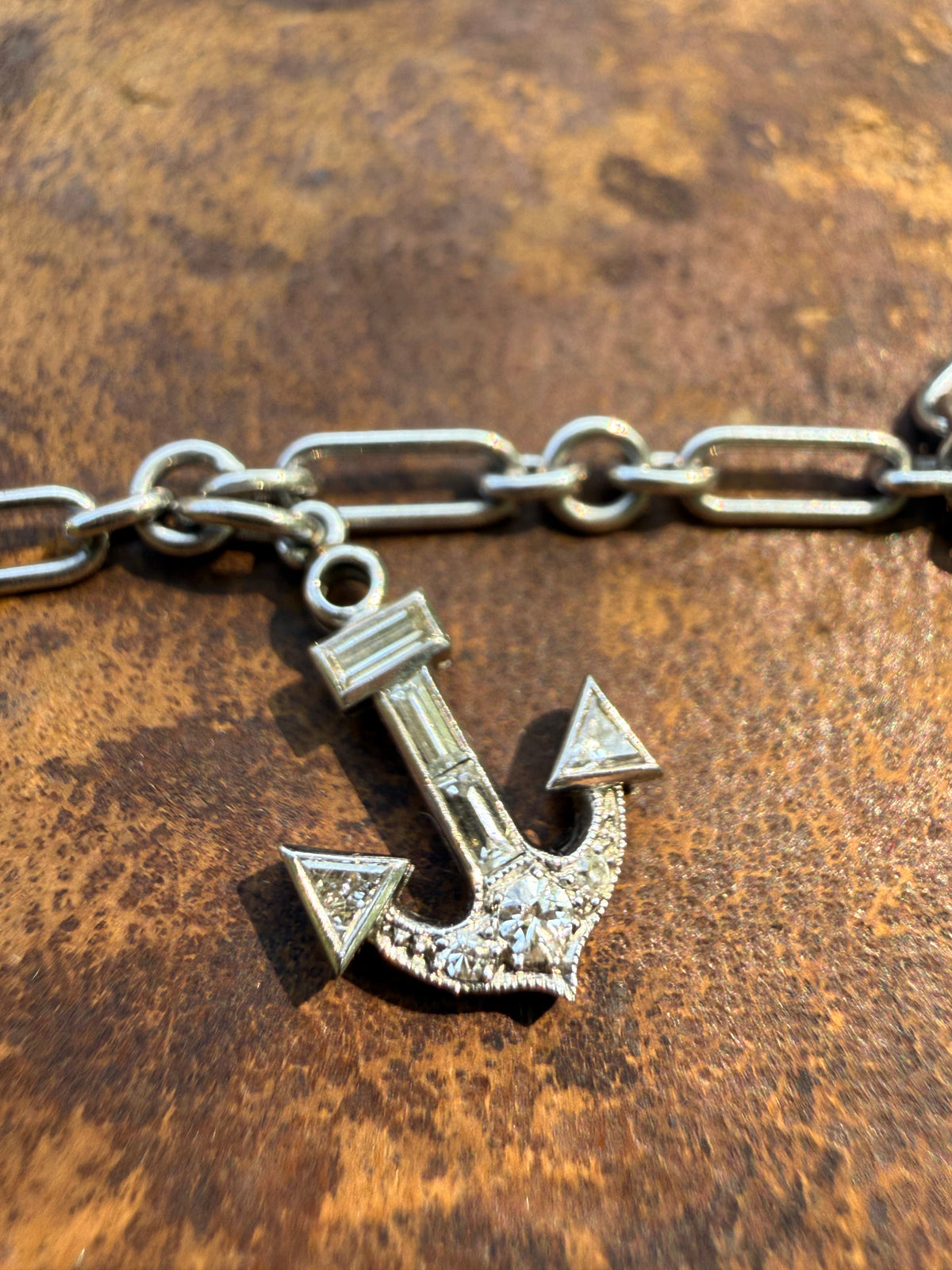 Antique Platinum Charm Bracelet