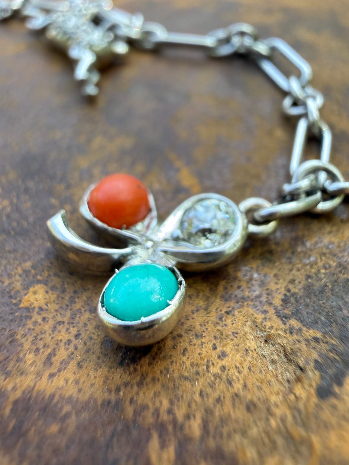 Antique Platinum Charm Bracelet