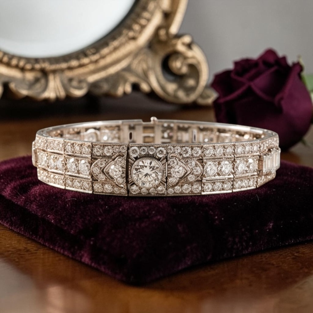 Antique Art Deco Platinum Diamond Bracelet