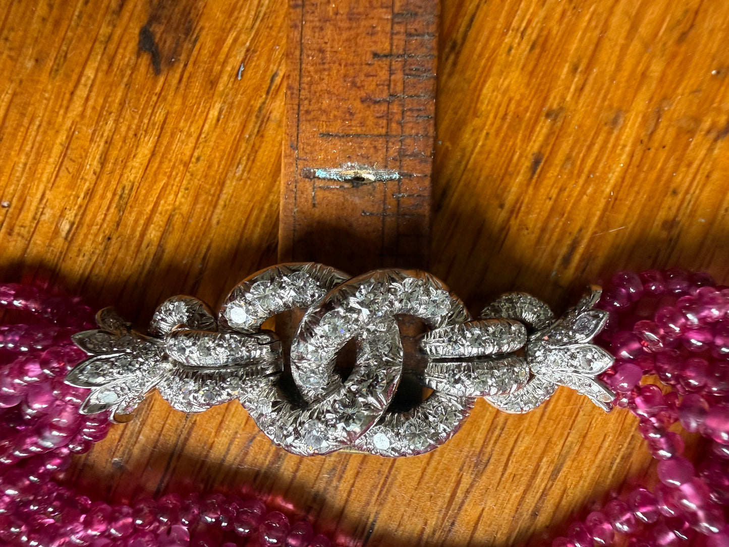 Mid-Century Italian Platinum Ruby & Diamond Bracelet