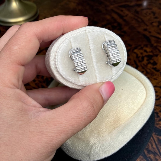 Estate 10KW ~1.00ctw Natural Diamond Earrings